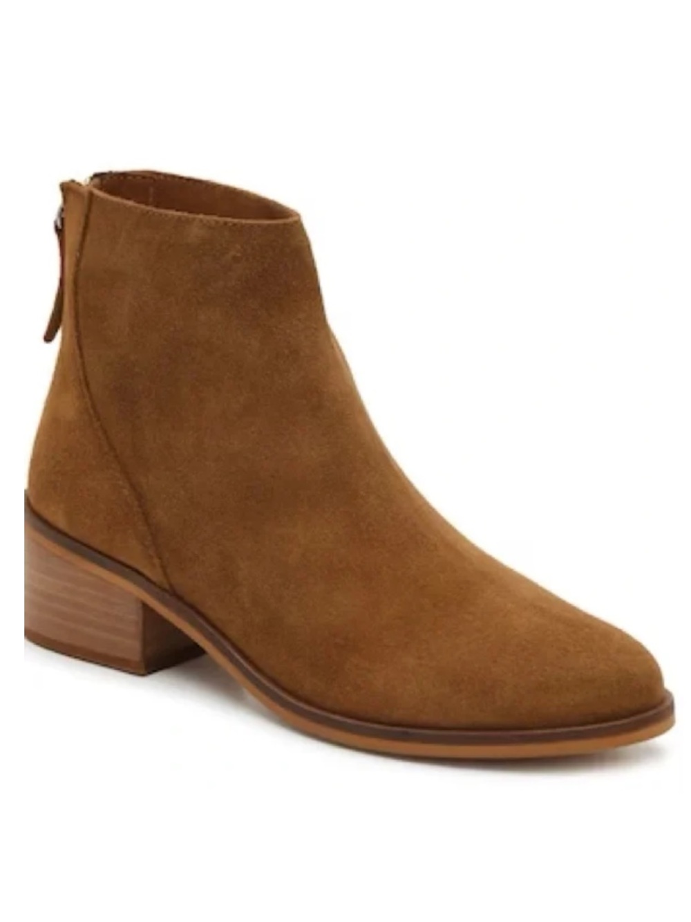 Steve Madden Legally Brown Suede Ankle Bootie with Block Heel